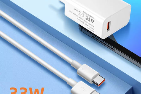 33W USB Fast Charger Quick Charge 3.0 USB Type C Cable 6A for Xiaomi Redmi Note 13/12 Iphone Samsung Mobile Phone Charge Adapter