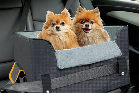 Dog Car Seat for Small Dogs, Elevated Dog Booster Seat Pet Travel Carrier Bed for Car with Adjustable Straps Pet Car Booster Seat for Small Dogs Cats