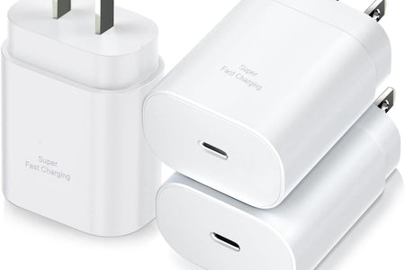 USB C Charger Block,  25W Super Fast Charger Type C Charging Block Compatible Iphone 15/14/13 Pro/12 Mini/11 Pro Max/Xs/Xr/Se/Ipad Pro, Samsung S23/S22 Ultra/S21 Plus/S20 FE-3 Pack White