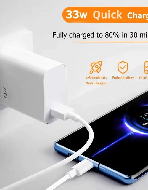 Load image into Gallery viewer, 33W USB Fast Charger Quick Charge 3.0 USB Type C Cable 6A for Xiaomi Redmi Note 13/12 Iphone Samsung Mobile Phone Charge Adapter
