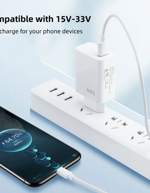 Load image into Gallery viewer, 33W USB Fast Charger Quick Charge 3.0 USB Type C Cable 6A for Xiaomi Redmi Note 13/12 Iphone Samsung Mobile Phone Charge Adapter
