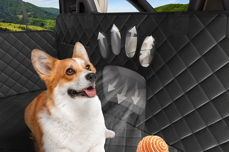 Dog Seat Cover- Non-Slip Dog Car Hammocks with Seatbelt Dog Car Seat Cover Waterproof and Scratch-Resistant Dog Car Back Seat Protection